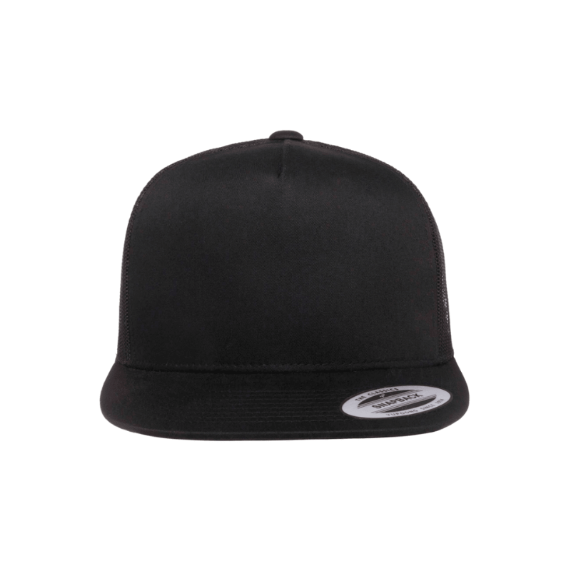 6006-BLK Classic Trucker Black Cap Adjustable Fit