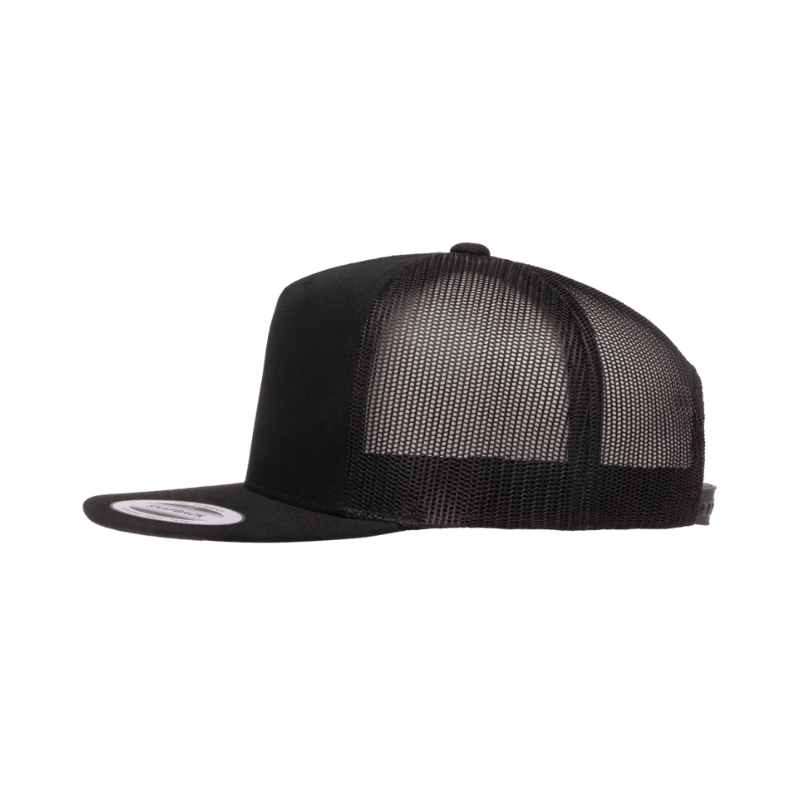 6006-BLK Classic Trucker Black Cap Adjustable Fit