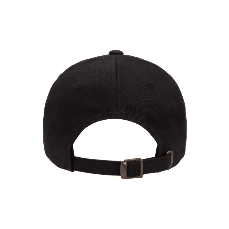 6389-BB-BLK - Black Retro Unstructured with Brass Buckle Strap Adjustable Fit
