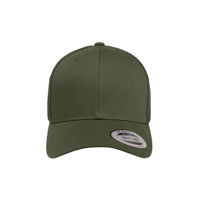 6606-OLV Retro Trucker Olive Cap Adjustable Fit