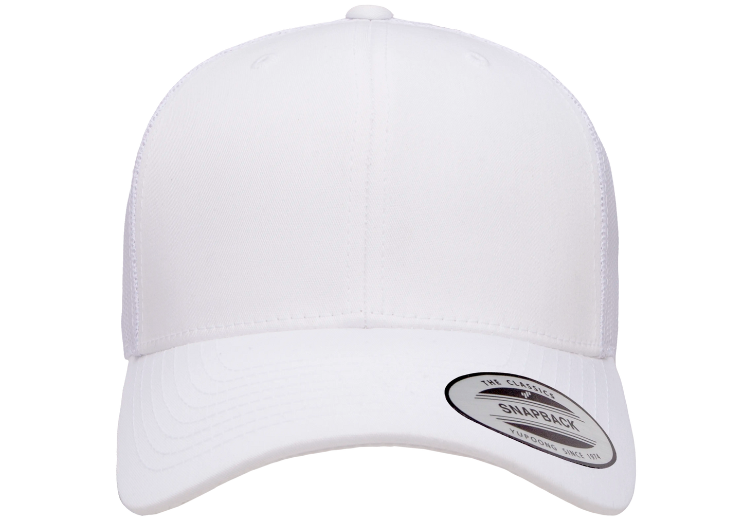 6606-WHT Retro Trucker White Cap