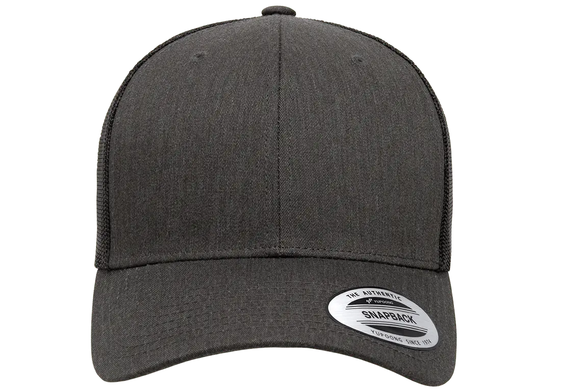 6606T-DHG/BLK Retro Trucker Dark Heather Grey & Black Cap Adjustable Fit
