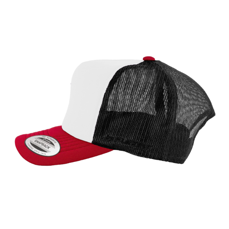 6700-BLK/WH/RD VZ Trucker Black, White & Red Cap Adjustable Fit