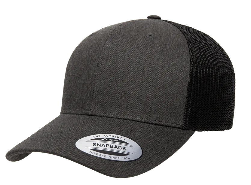 6606T-DHG/BLK Retro Trucker Dark Heather Grey & Black Cap Adjustable Fit