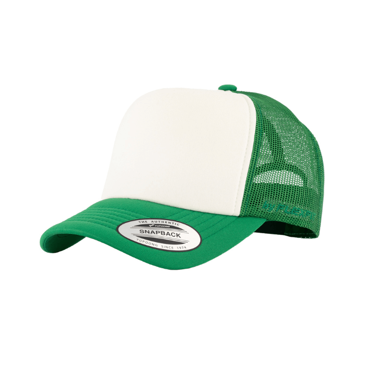 6700-KWK VZ Trucker Kelly Green & White Cap Adjustable Fit