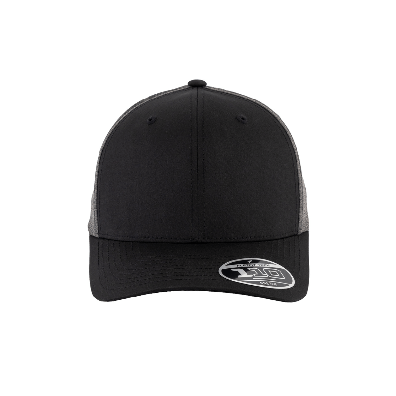 110HB-BLK/DHG 110 Fit Dark Heather Grey & Black Cap Hybrid Adjustable Fit