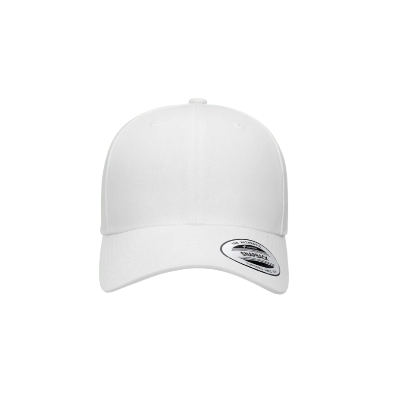 6389X-WHT Retro Cotton Blend White Snapback Adjustable Fit