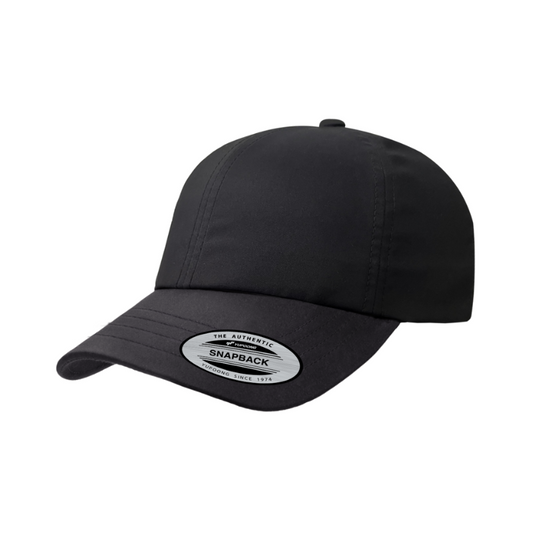 6455WR-PT-BLK - Water Resistant Ponytail Cap Black Adjustable Fit