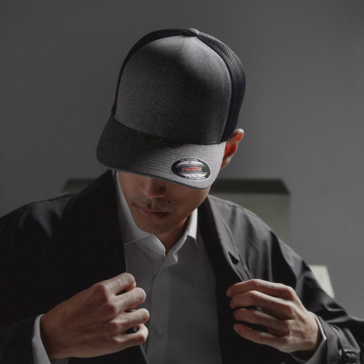 5511UP-ADJ-DG Unipanel Mesh Melange Dark Grey Cap Adjustable 110 Fit