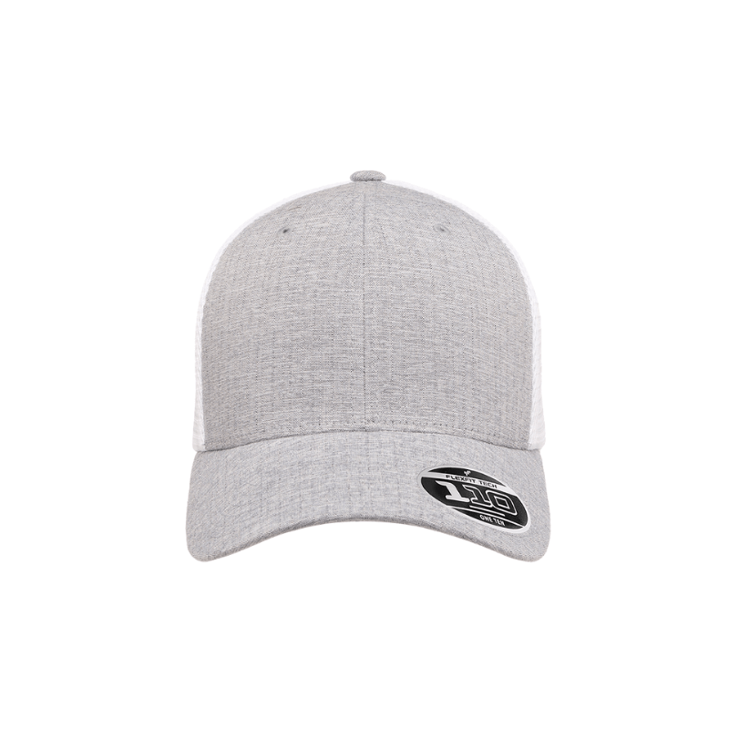 110MT-MELSV/WH 110 Fit Melange Silver & White Cap Mesh Adjustable Fit