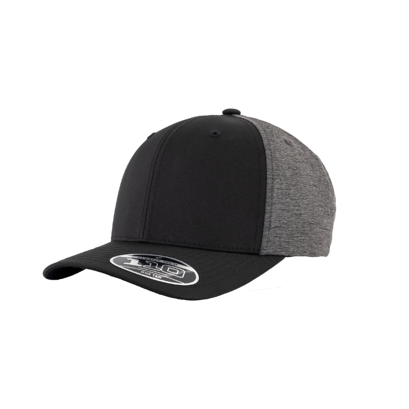 110HB-BLK/DHG 110 Fit Dark Heather Grey & Black Cap Hybrid Adjustable Fit