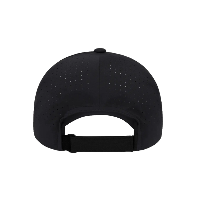 DELTA-PERF-ADJ-BLK Delta Black Perforated Cap with Velcro Hook & Loop Adjustable Fit
