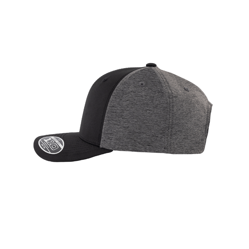 110HB-BLK/DHG 110 Fit Dark Heather Grey & Black Cap Hybrid Adjustable Fit