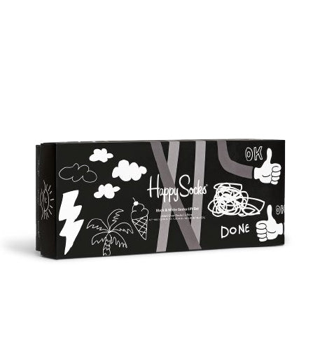 4-Pack Black And White Socks Gift Set