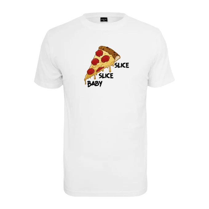 Mister Tee Pizza "Slice Slice Baby" White Tee