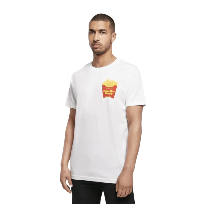 Mister Tee Make Her Happy French Fries White Tee