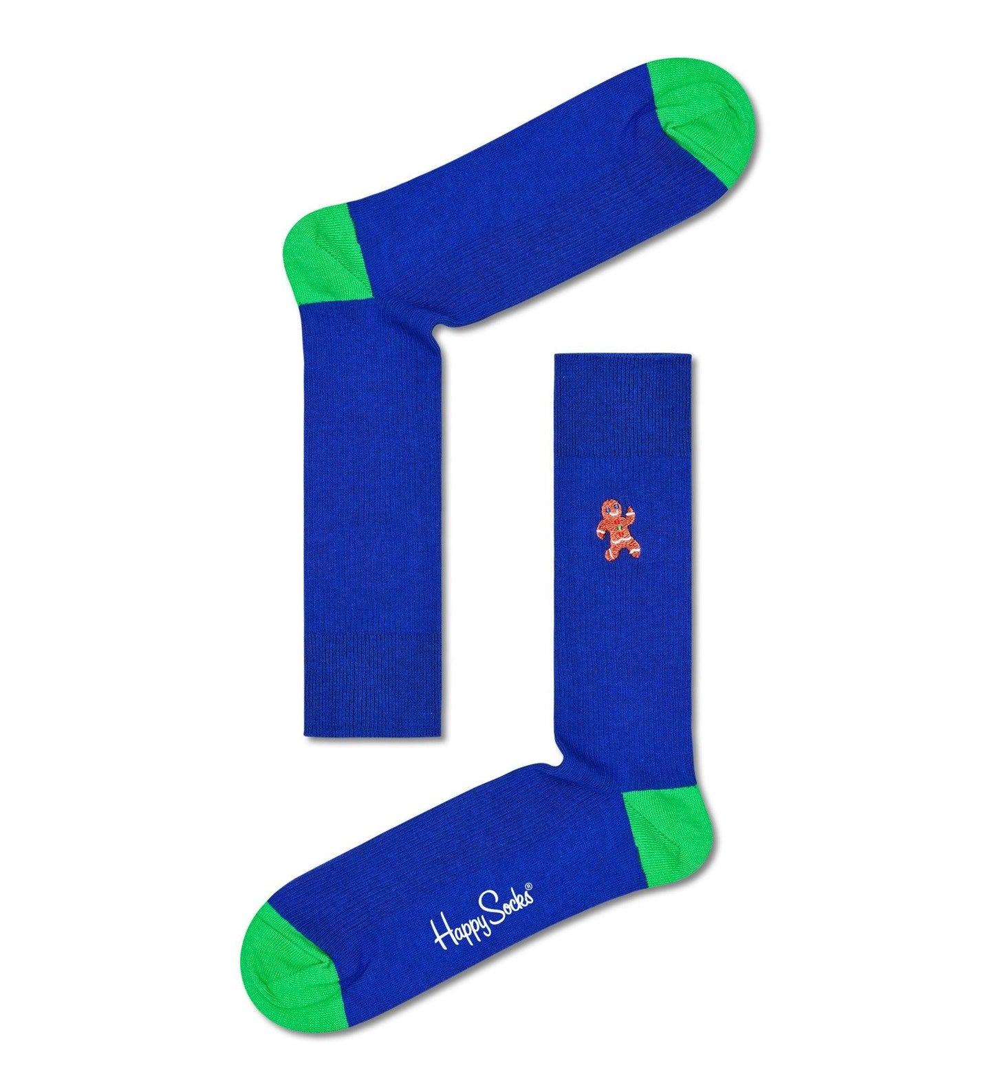 Ribbed Embroidery Gingerbread Man Crew Sock Adult Sock Size (41-46)