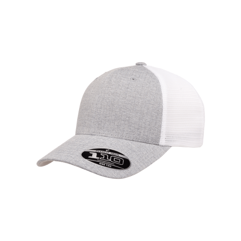 110MT-MELSV/WH 110 Fit Melange Silver & White Cap Mesh Adjustable Fit