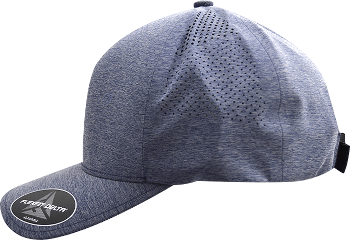 DELTA-PERF-ADJ-HN Delta Heather Navy Cap with Perforated Adjustable Fit