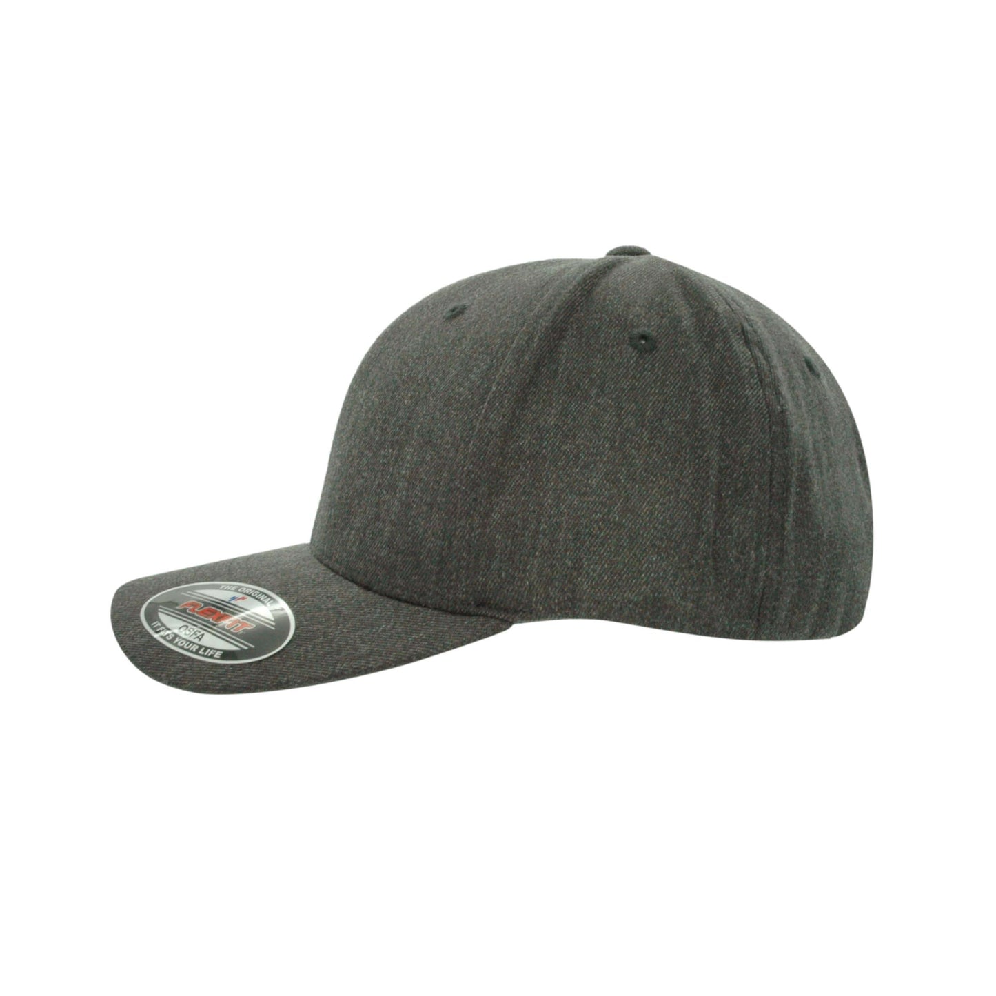 6477-DH Wool Blend Baseball Dark Heather Grey Cap Fitted