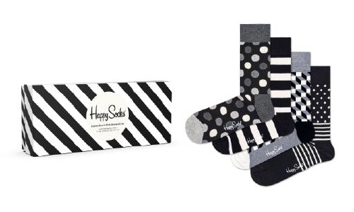 4-Pack Classic Black & White Socks Gift Set (41-46)