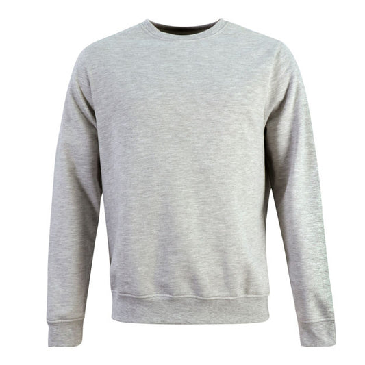 280g - Unisex 100% Cotton Sweater - Grey Melange