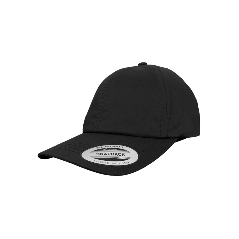 6455WR-PT-BLK - Water Resistant Ponytail Cap Black Adjustable Fit