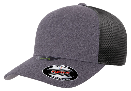 5511UP-HG/DG Unipanel Fitted Trucker Heather Grey Cap