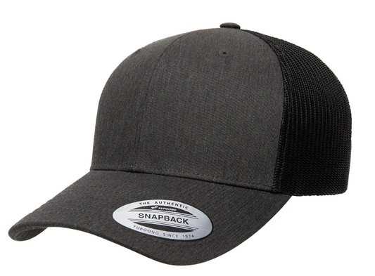 6606T-DHG/BLK Retro Trucker Dark Heather Grey & Black Cap Adjustable Fit