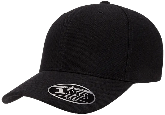 110P-BLK 110 Fit Black Cap Cool & Dry Mini Pique Adjustable Fit