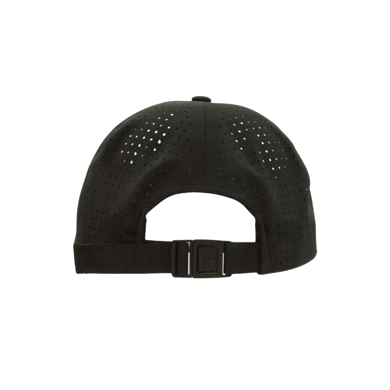 DELTA-PERF-ADJSTRAP-BLK Delta Black Perforated Cap with Webbing Strap and Clip Adjustable  Fit
