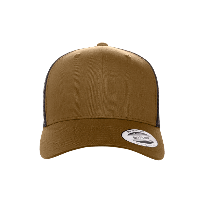 6606T-CYTB/BLK Retro Trucker Coyote Brown & Black Cap Adjustable Fit