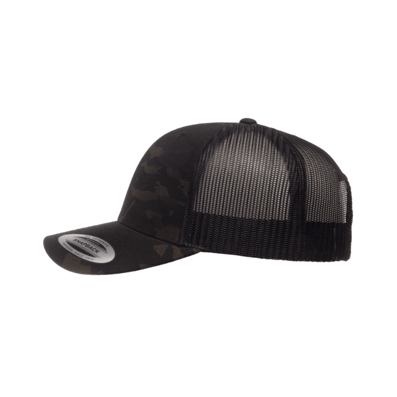 6606MC-BLK Retro Trucker Multicam Black Cap Adjustable Fit