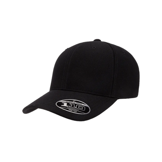 110P-BLK 110 Fit Black Cap Cool & Dry Mini Pique Adjustable Fit