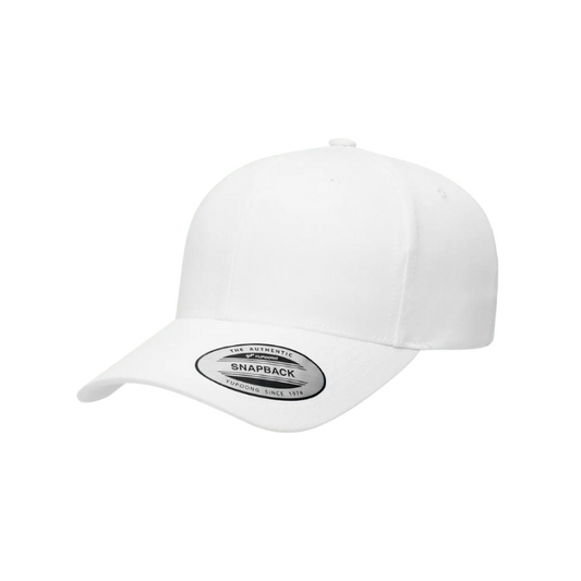 6389X-WHT Retro Cotton Blend White Snapback Adjustable Fit