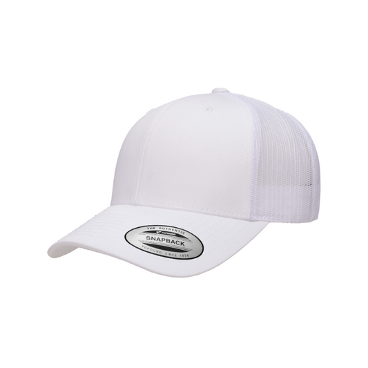 6606-WHT Retro Trucker White Cap