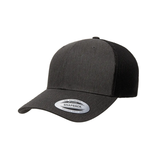 6606T-DHG/BLK Retro Trucker Dark Heather Grey & Black Cap Adjustable Fit