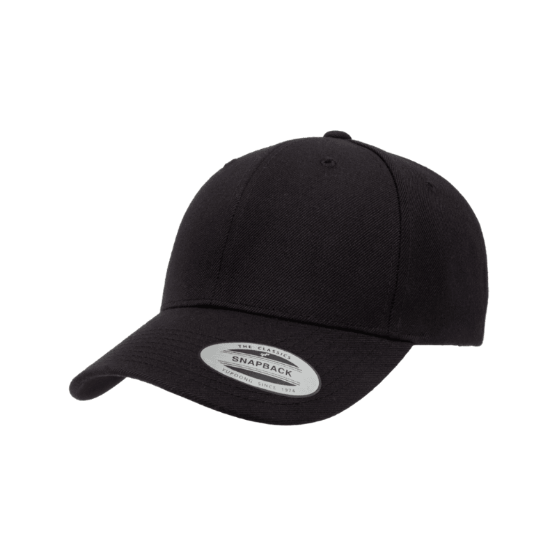 6389X - BLK  X-Cap Black Retro Cotton Blend Snapback Adjustable Fit