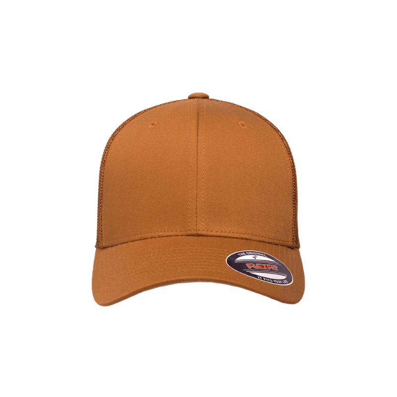 6511-CRML Fitted Trucker Caramel Cap Fitted