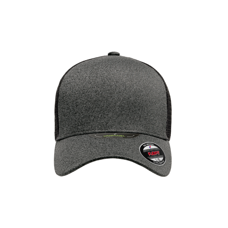 5511UP-HG/DG Unipanel Fitted Trucker Heather Grey Cap