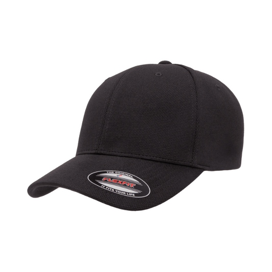 6597-BLK Cool & Dry Sport Black Cap Fitted