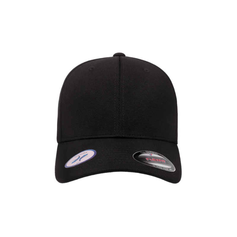 6597-BLK Cool & Dry Sport Black Cap Fitted