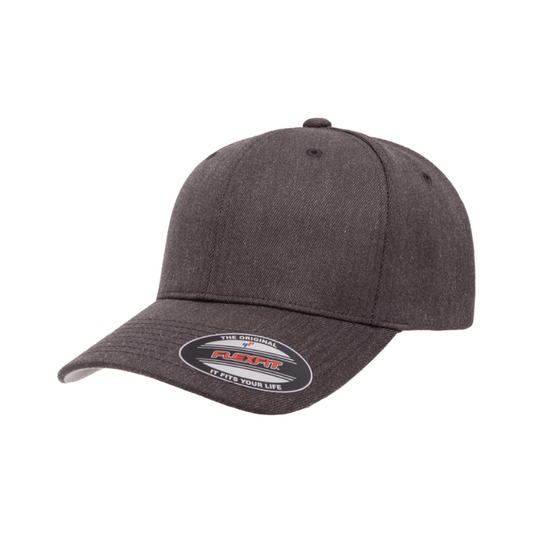 6477-DH Wool Blend Baseball Dark Heather Grey Cap Fitted