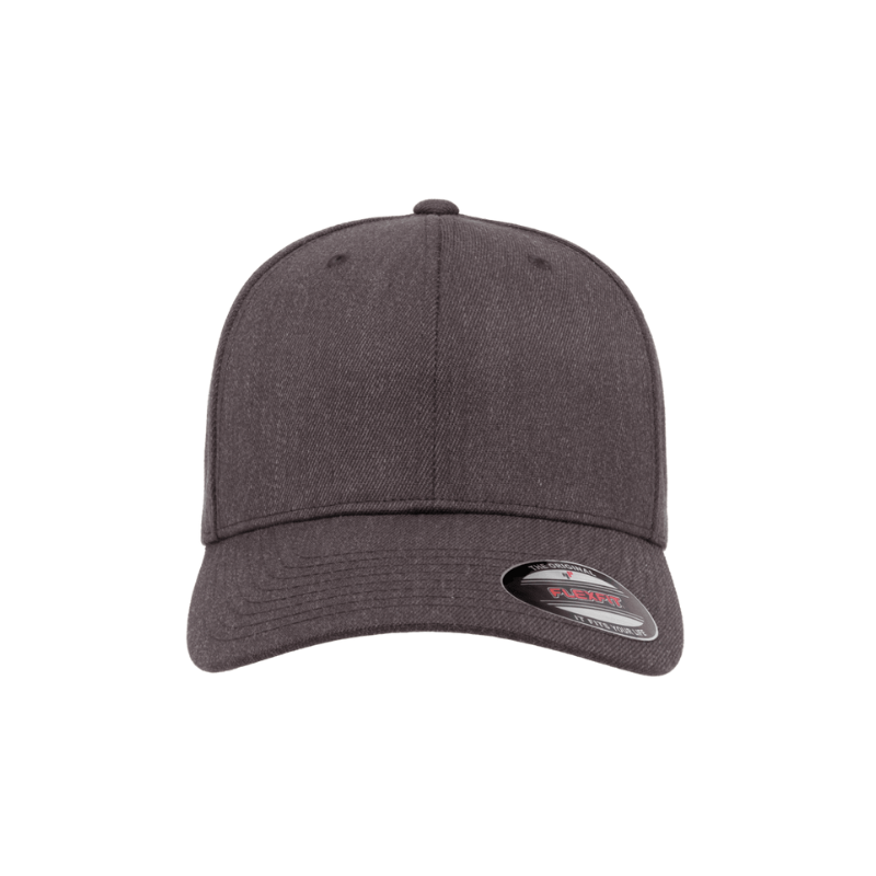 6477-DH Wool Blend Baseball Dark Heather Grey Cap Fitted