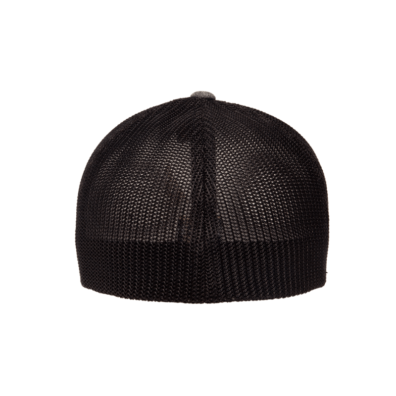 6311-DH/B Fitted Trucker Dark Heather Grey and Melange Black Cap Fitted