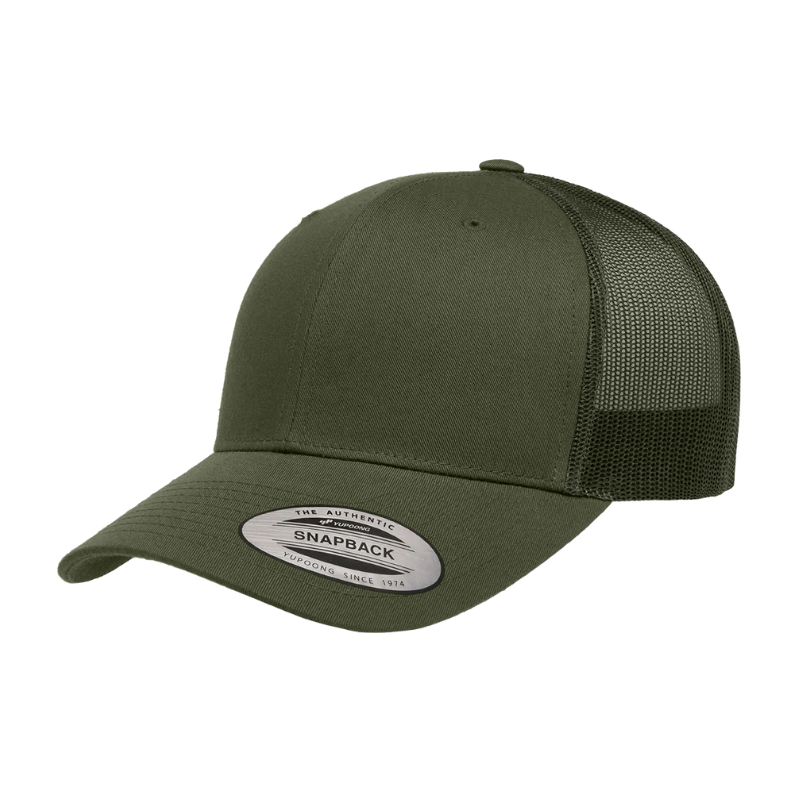 6606-OLV Retro Trucker Olive Cap Adjustable Fit