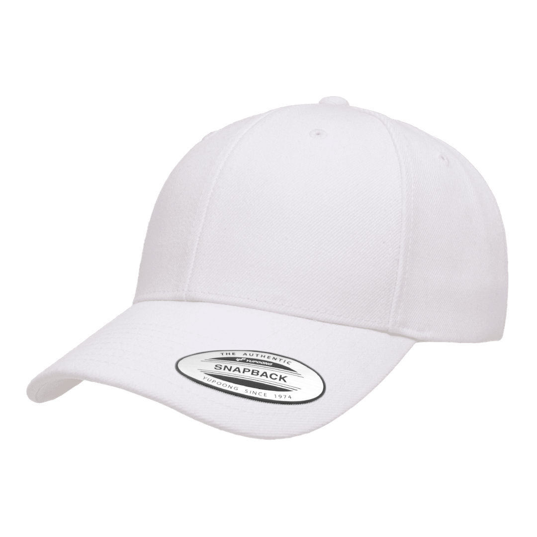 6389X-WHT Retro Cotton Blend White Snapback Adjustable Fit