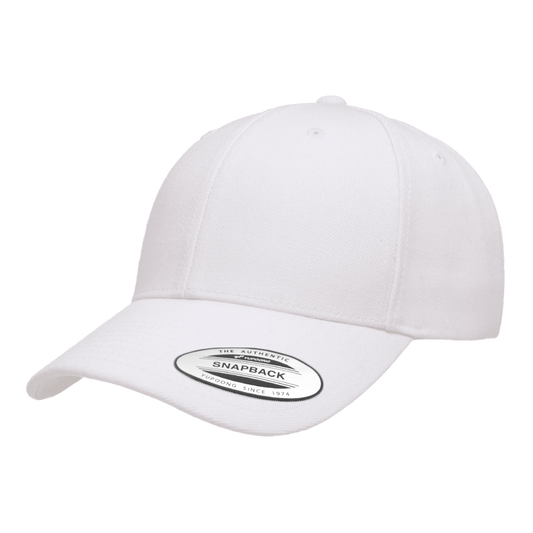 6389X-WHT Retro Cotton Blend White Snapback Adjustable Fit