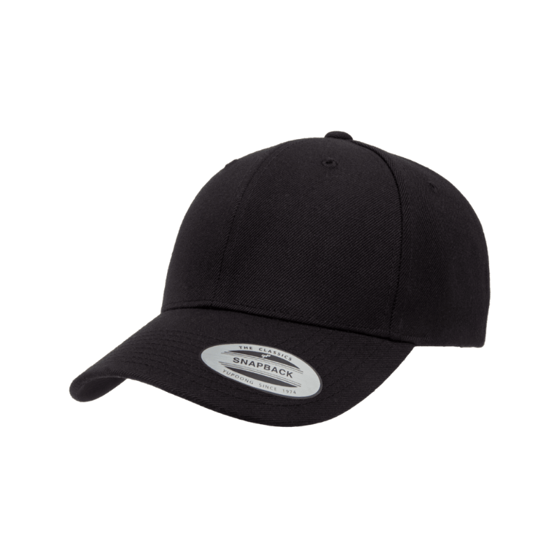 6389X-BLK X-Cap Black Retro Cotton Blend Snapback Adjustable Fit