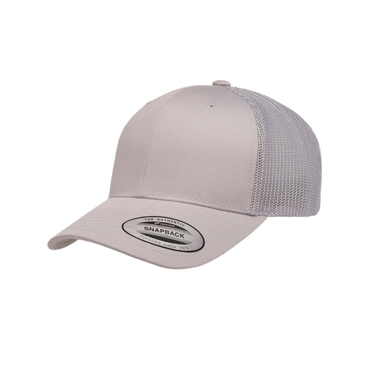 6606-SV Retro Trucker Silver Cap Adjustable Fit
